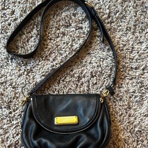 Marc Jacobs Black Crossbody Bag with Gold Details